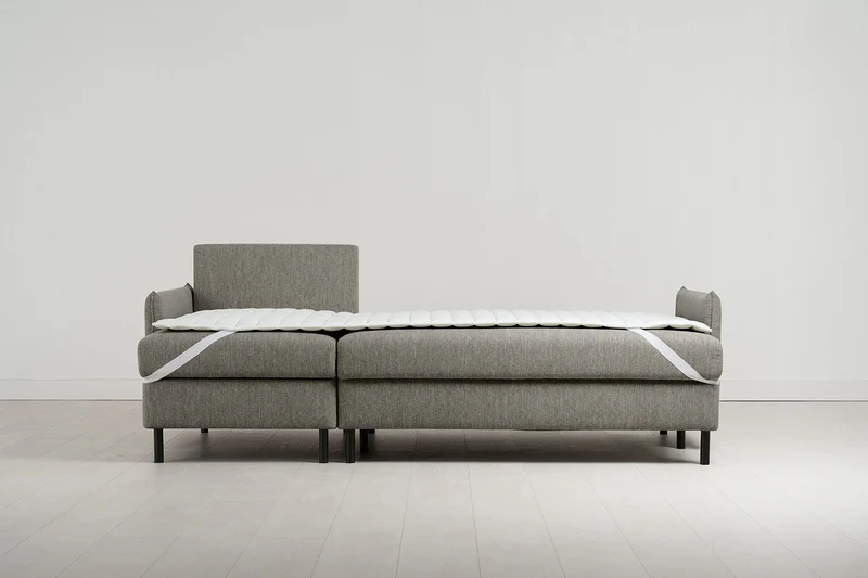 Model 12 Dreisitzer-Sofa mit Chaiselongue links, Schattengrau