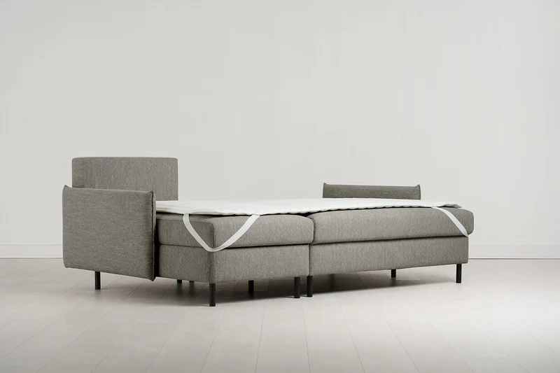 Model 12 Dreisitzer-Sofa mit Chaiselongue links, Schattengrau