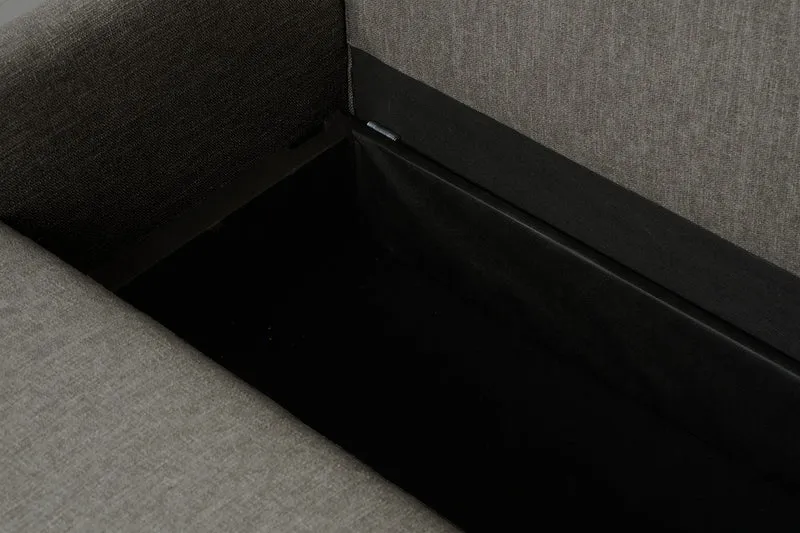 Model 12 Dreisitzer-Sofa mit Chaiselongue links, Schattengrau