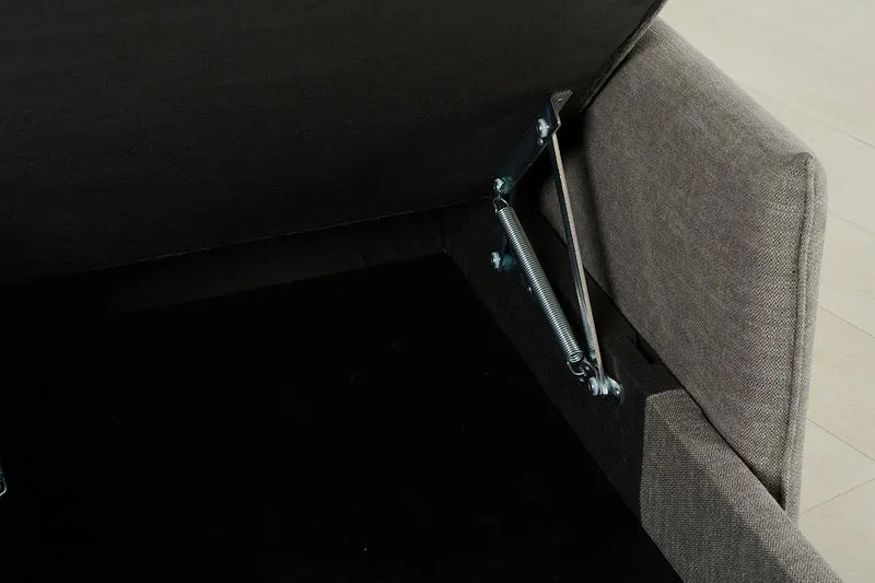 Model 12 Dreisitzer-Sofa mit Chaiselongue links, Schattengrau
