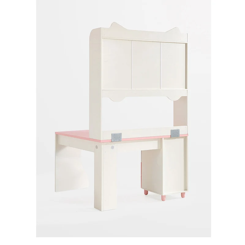 Whimsical Kitty Cat Tall Bookcase and Pink Study Table
