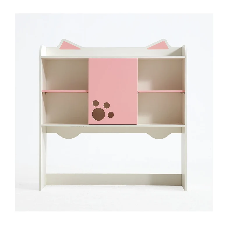 Whimsical Kitty Cat Tall Bookcase and Pink Study Table