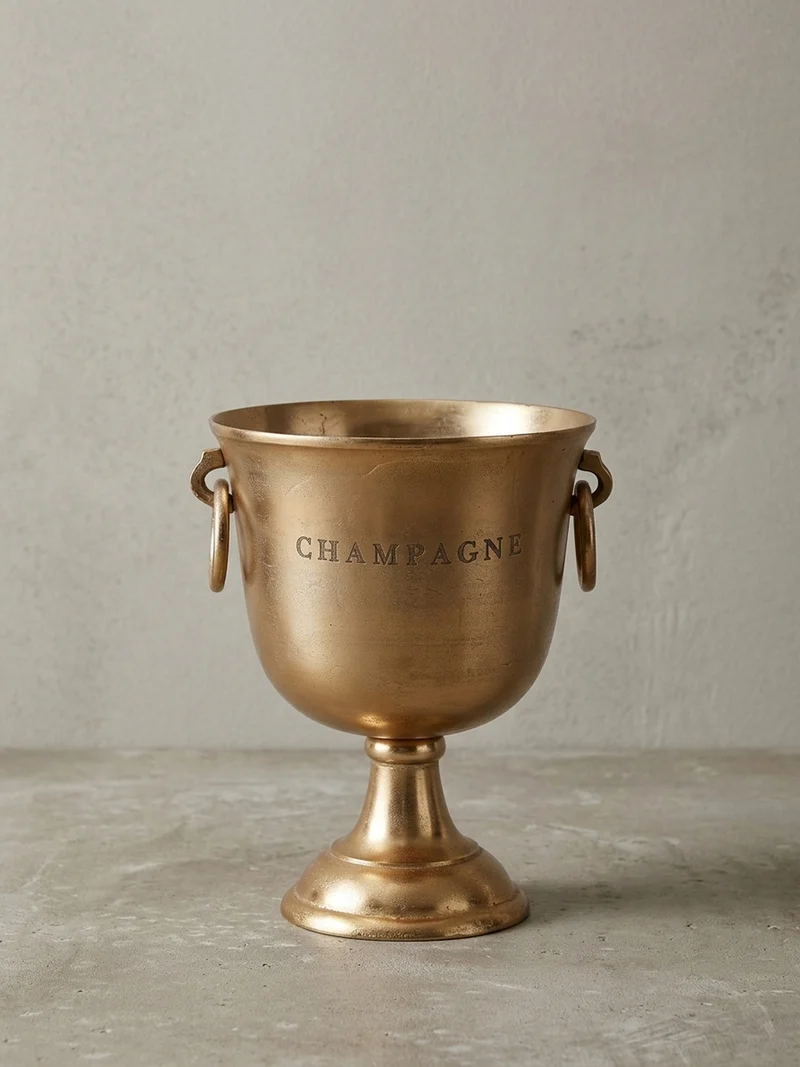 Champagnerkühler Aluminium Modern 2 Flaschen Ringgriffe