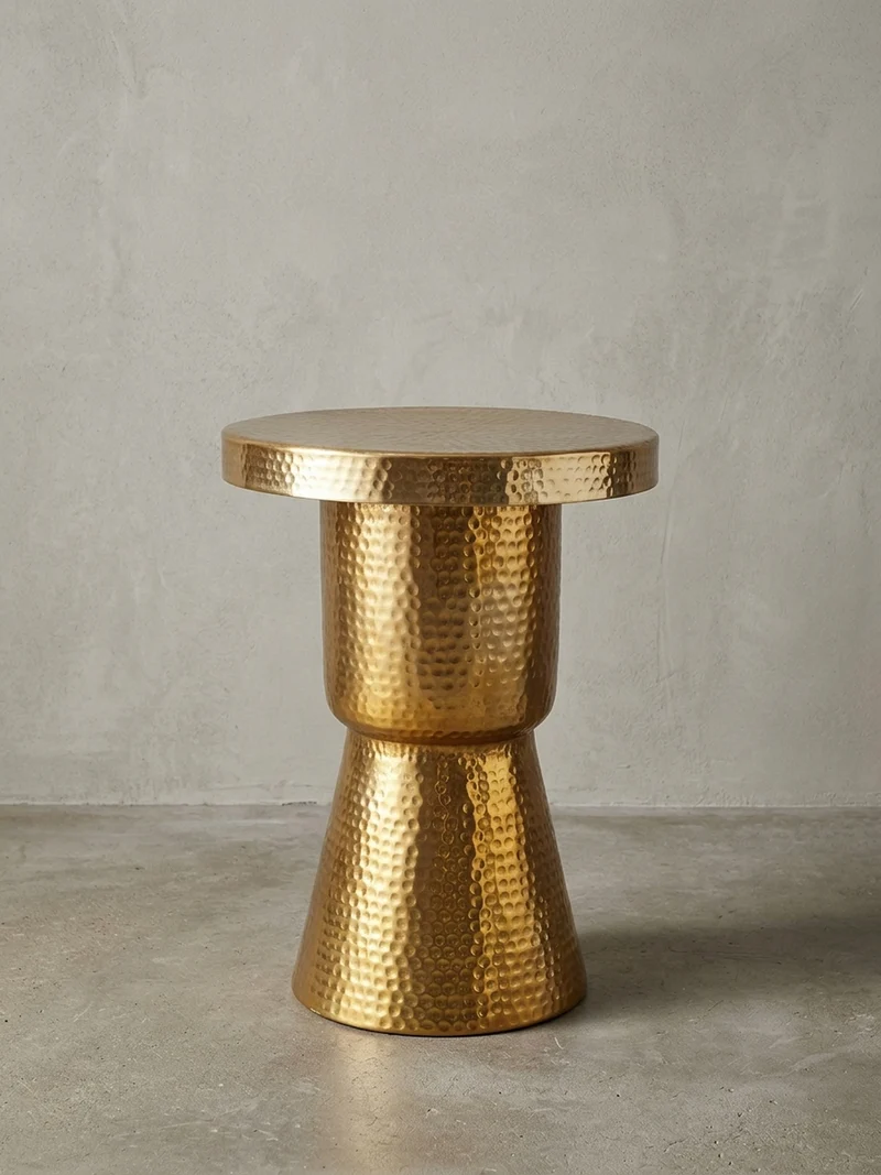 Beistelltisch Aluminium Hammerschlag Orientalisch