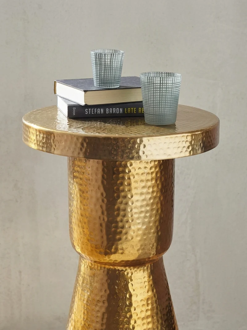 Beistelltisch Aluminium Hammerschlag Orientalisch