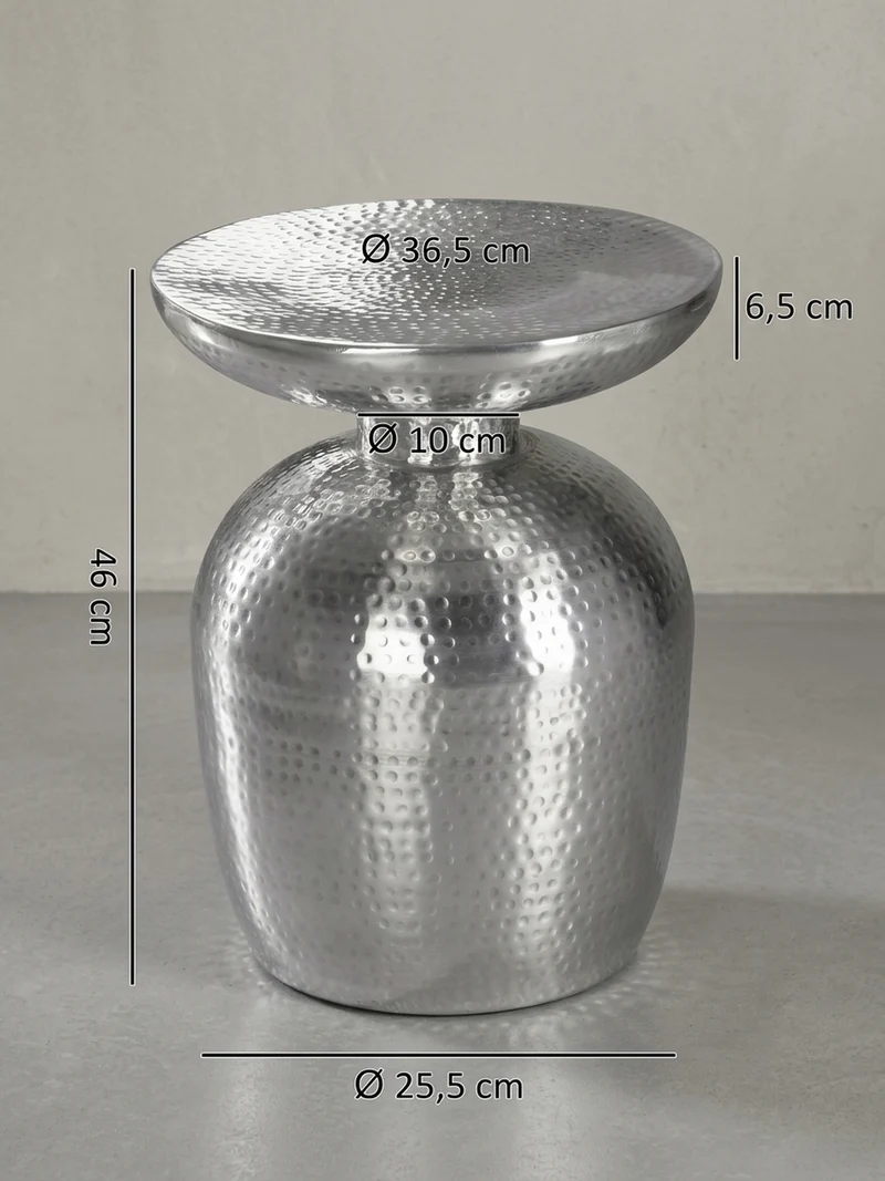 Beistelltisch Aluminium Hammerschlagstruktur Belastbar