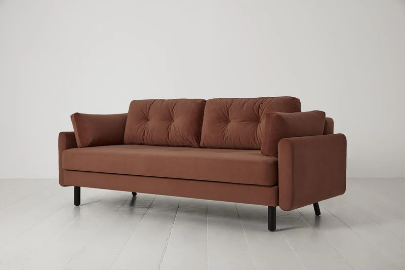 Model 04 Dreisitzer-Schlafsofa, Ziegelrot