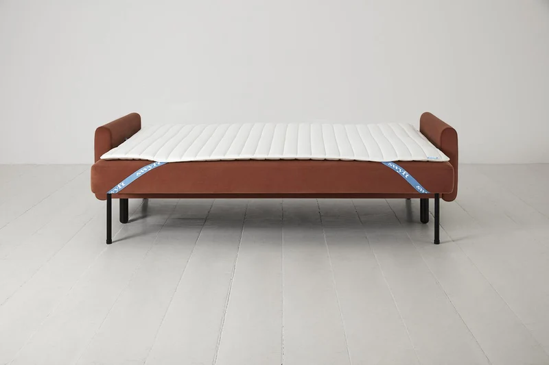 Model 04 Dreisitzer-Schlafsofa, Ziegelrot