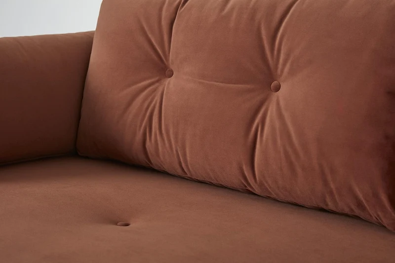 Model 04 Dreisitzer-Schlafsofa, Ziegelrot