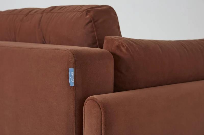 Model 04 Dreisitzer-Schlafsofa, Ziegelrot