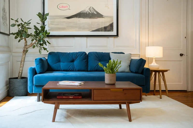 Model 04 Dreisitzer-Schlafsofa, Blaugrün