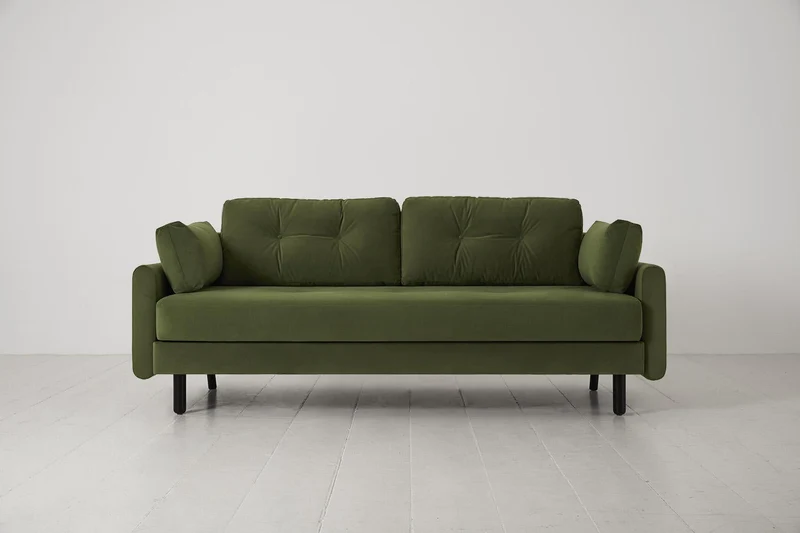 Model 04 Dreisitzer-Schlafsofa, Laubgrün