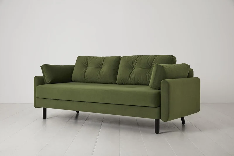 Model 04 Dreisitzer-Schlafsofa, Laubgrün