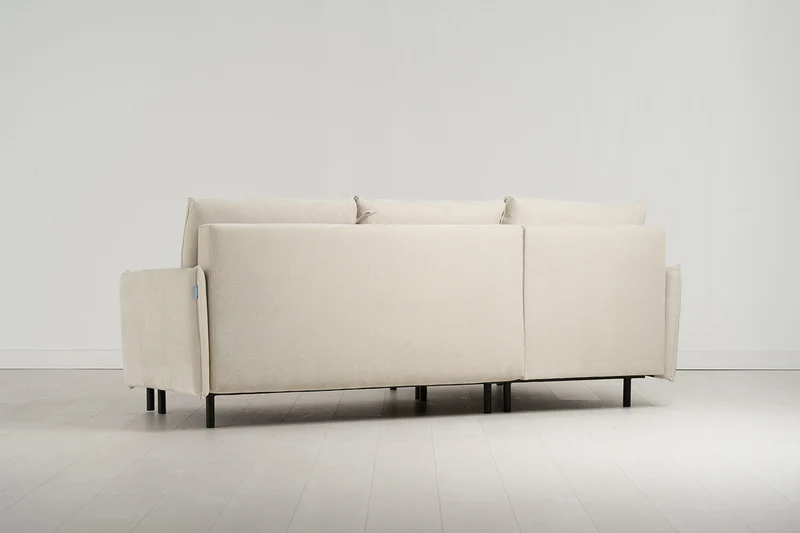 Model 12 Dreisitzer-Schlafsofa mit Chaiselongue links, Kreideweiß