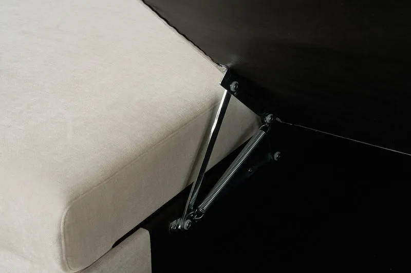 Model 12 Dreisitzer-Schlafsofa mit Chaiselongue links, Kreideweiß