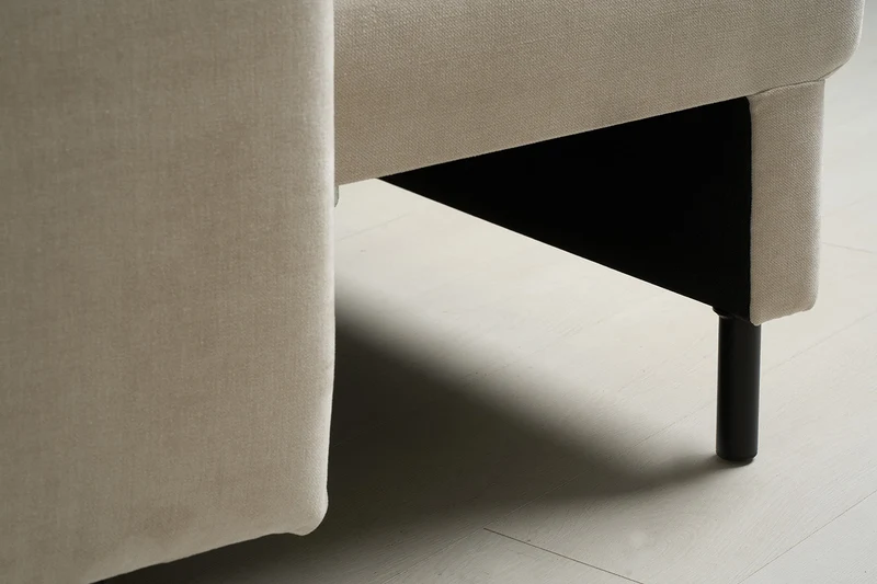 Model 12 Dreisitzer-Schlafsofa mit Chaiselongue links, Kreideweiß