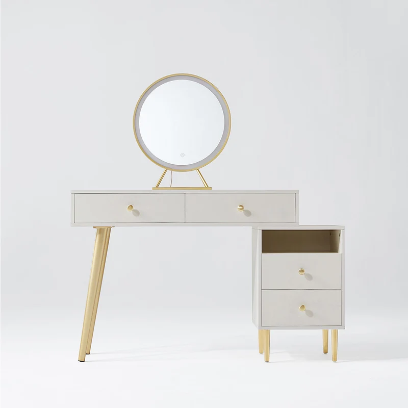 Luxury Dressing Table with Ivory Stool Set