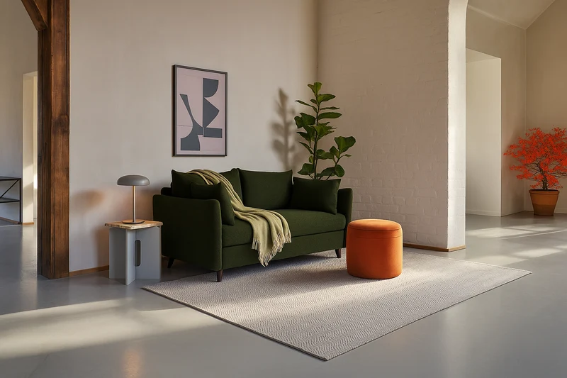 Model 08 Zweisitzer-Schlafsofa , Farngrün