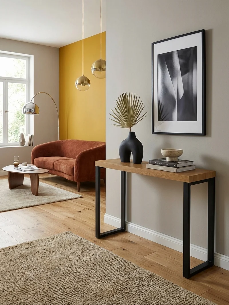 Konsolentisch – Eicheoptik, große Ablagefläche, modern