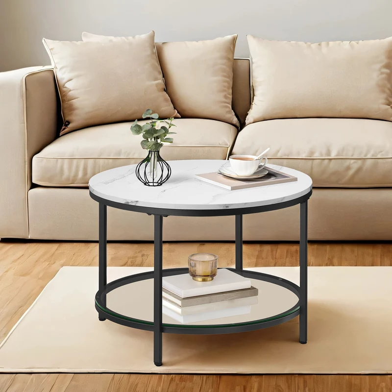 Couchtisch mit 2 Ablagen für Wohnzimmer