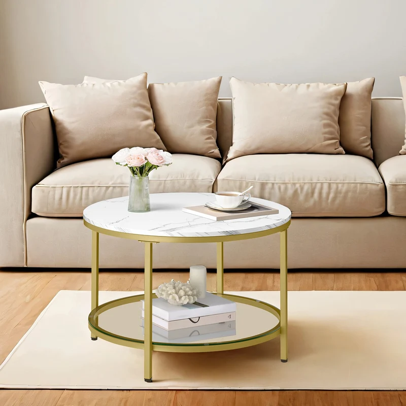 Couchtisch mit 2 Ablagen für Wohnzimmer