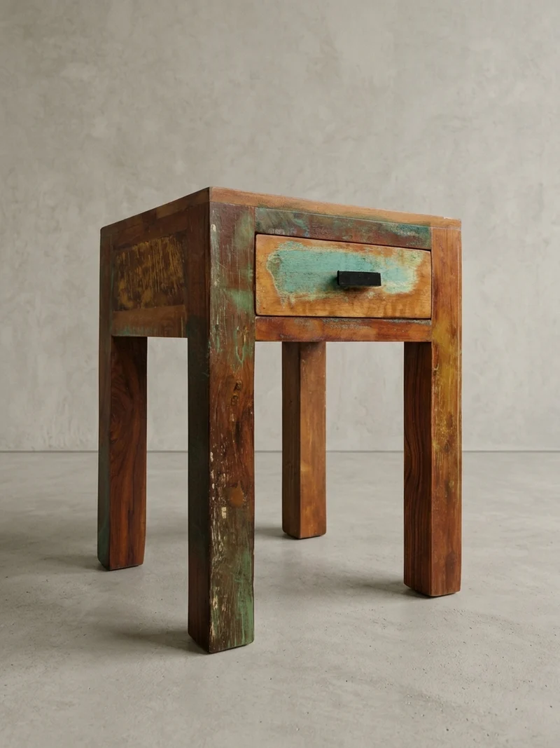 Nachttisch – Mango Massivholz Shabby Chic 40x40x55 cm