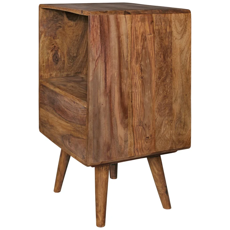 Nachttisch – Massivholz, 70 cm hoch, Retro-Stil, für Boxspringbett