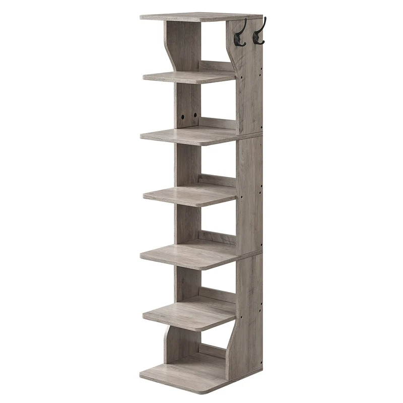 Schuhregal schmal, Standregal platzsparend, 7 Ebenen