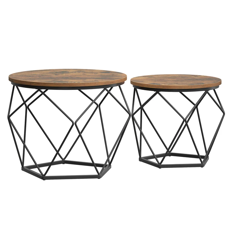 Couchtisch rund, 2er Set, Wohnzimmertisch