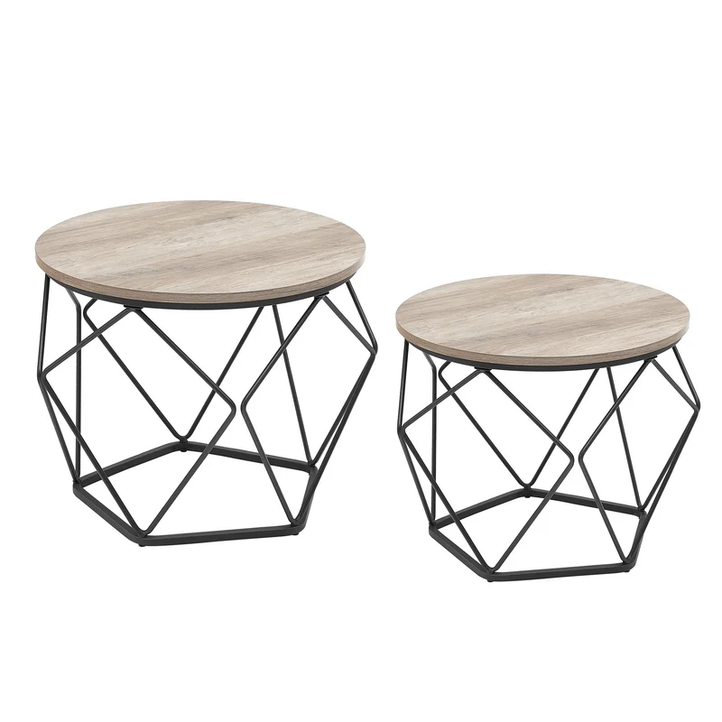 Couchtisch rund, 2er Set, Wohnzimmertisch