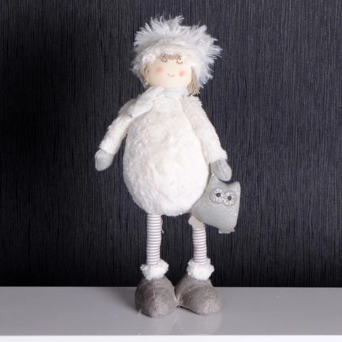 SIA Wintermädchen mit Eulentasche 44cm Weihnachten Figur