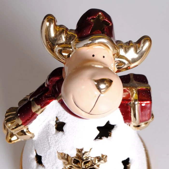 Edzard WEIHNACHTSELCH mit Paket 15cm Weihnachten Elch Dekoration