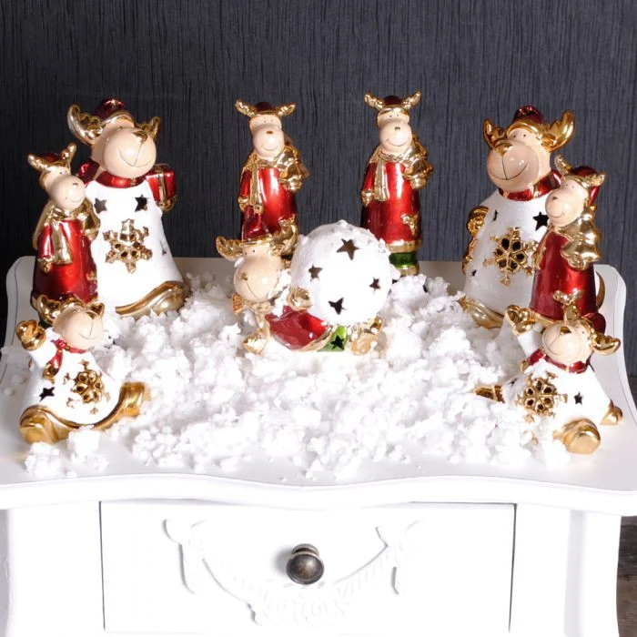 Edzard WEIHNACHTSELCH mit Paket 15cm Weihnachten Elch Dekoration
