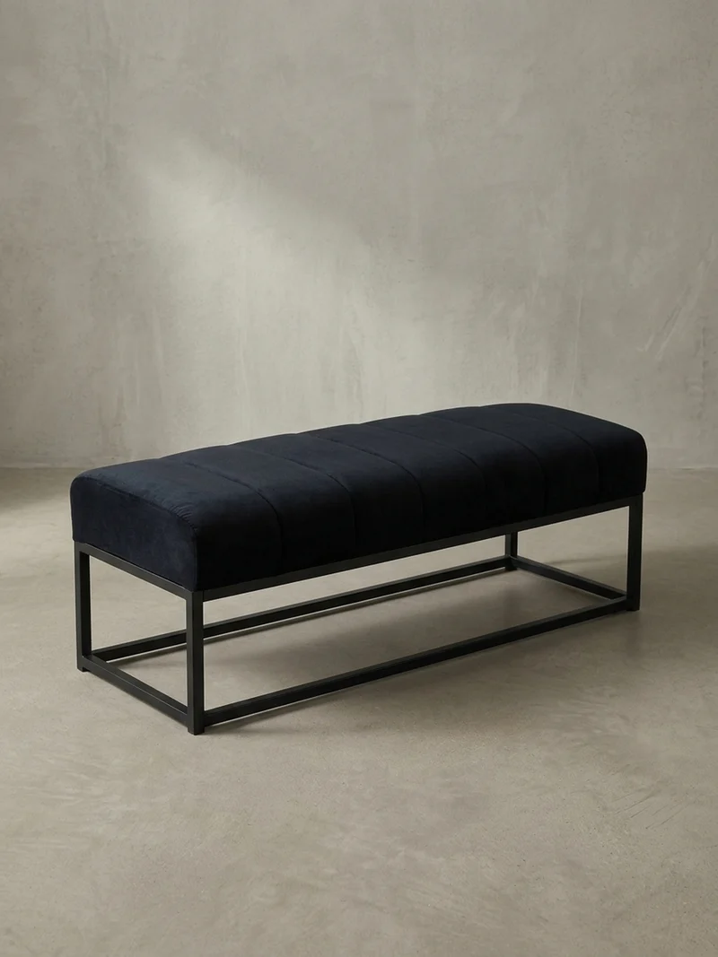 Sitzbank Samt Metallgestell gepolstert