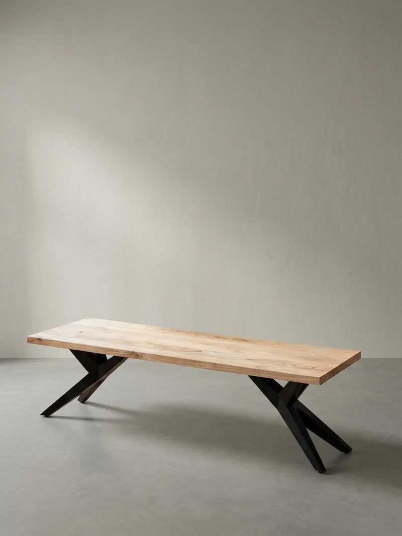 Esszimmerbank Massivholz Metall Loft-Stil