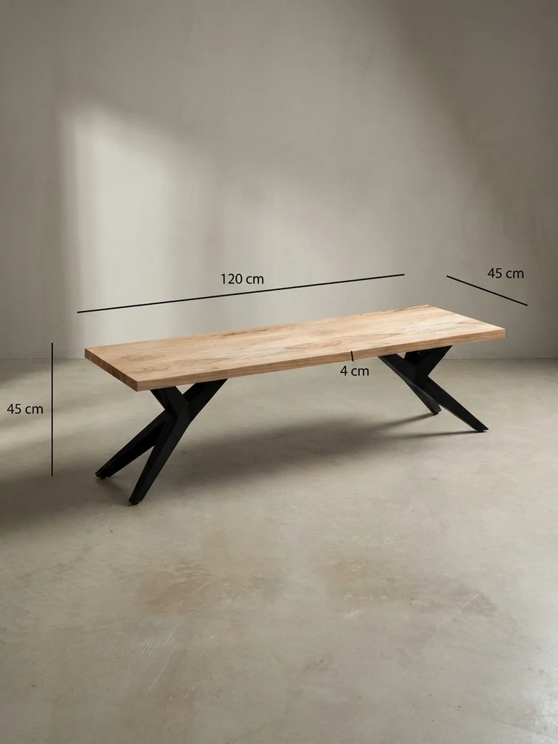 Esszimmerbank Massivholz Metall Loft-Stil