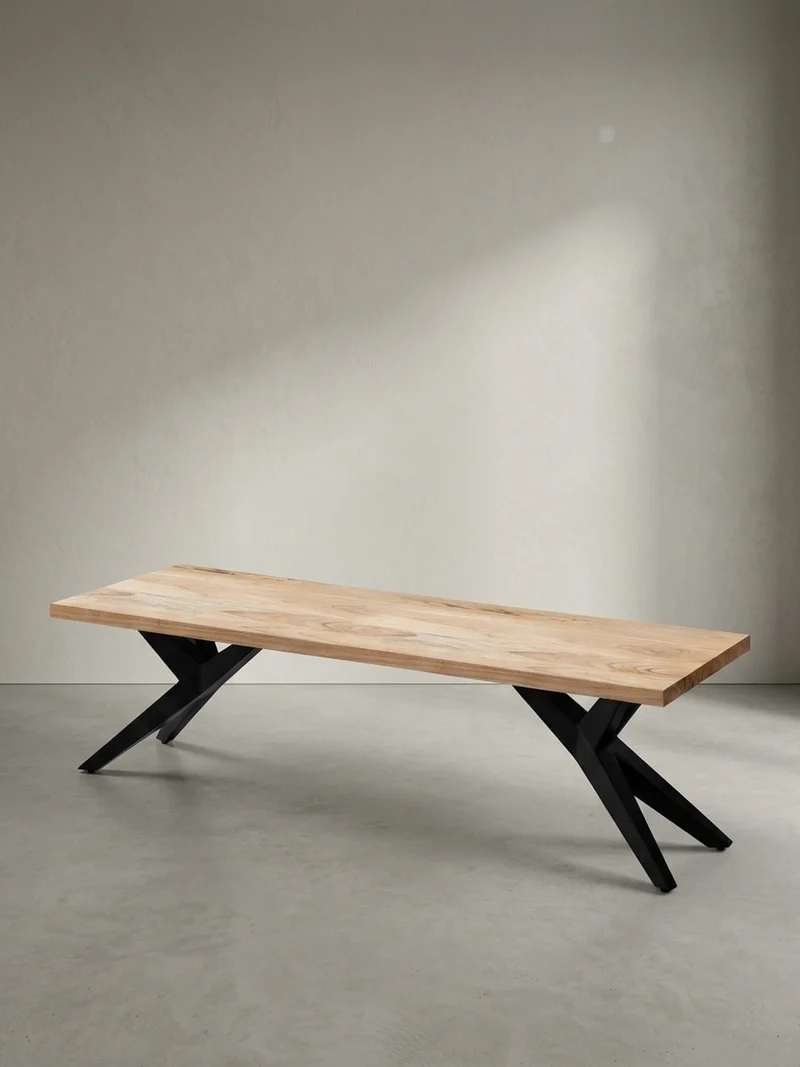 Esszimmerbank Massivholz Metall Loft-Stil