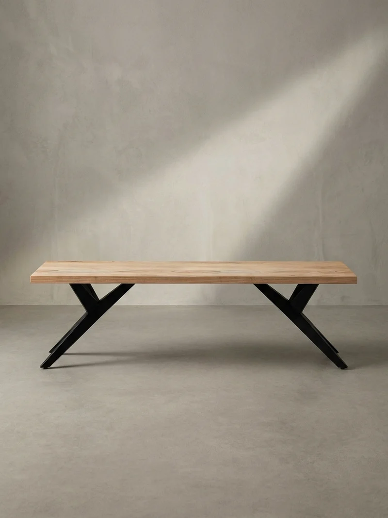 Esszimmerbank Massivholz Metall Loft-Stil