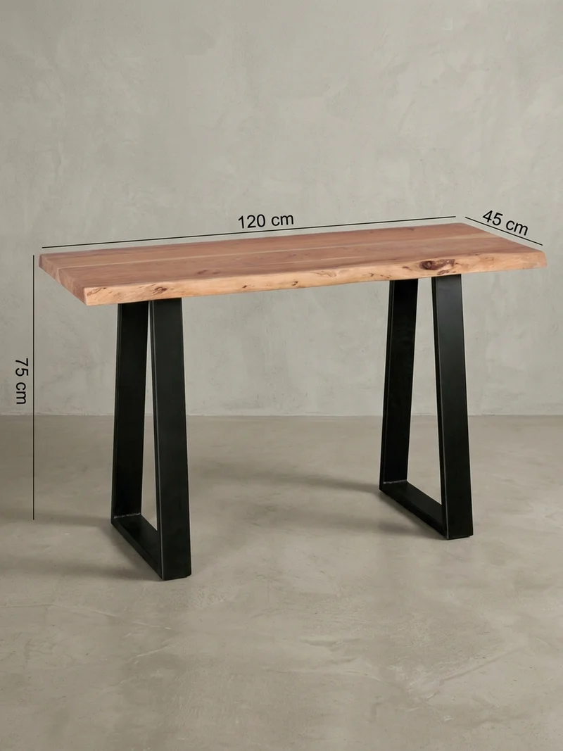 Konsolentisch – Akazienholz, Landhausstil, robuste Metallfüße