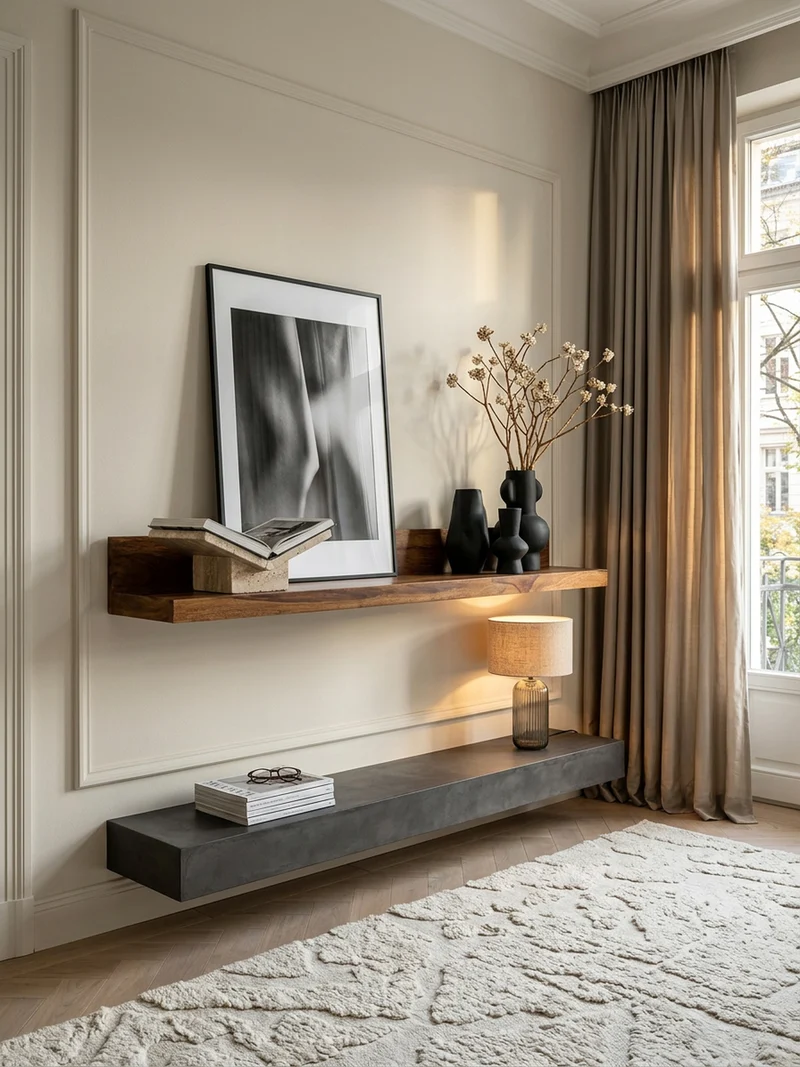 Wandregal Massivholz Landhausstil 140 cm Naturprodukt