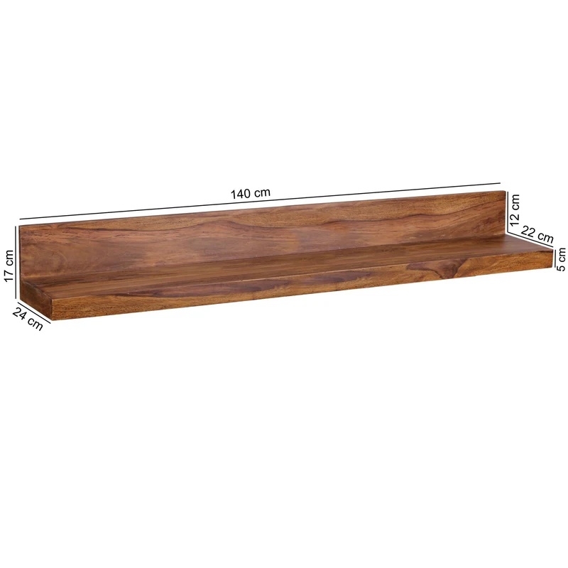 Wandregal Massivholz Landhausstil 140 cm Naturprodukt