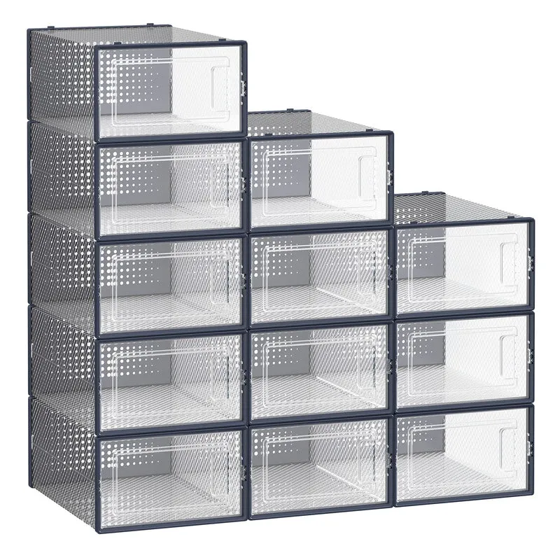 12er-Set Schuhboxen mit Deckel