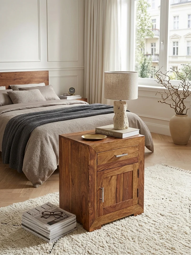 Nachttisch Massivholz Schublade Tür Landhausstil