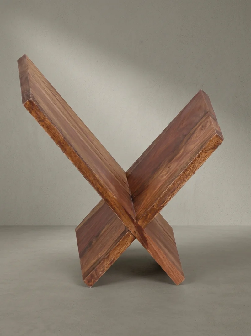Zeitungsständer Massivholz Handgefertigt X-Form