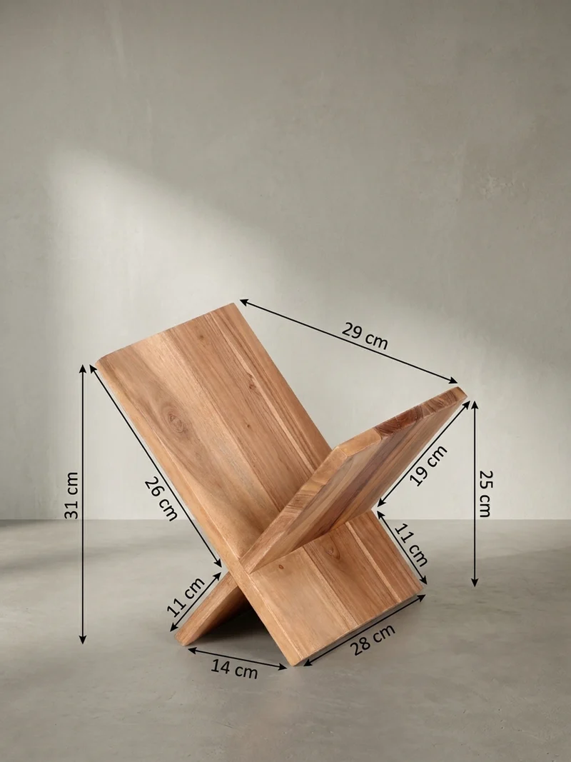Zeitungsständer Massivholz Handgefertigt X-Form