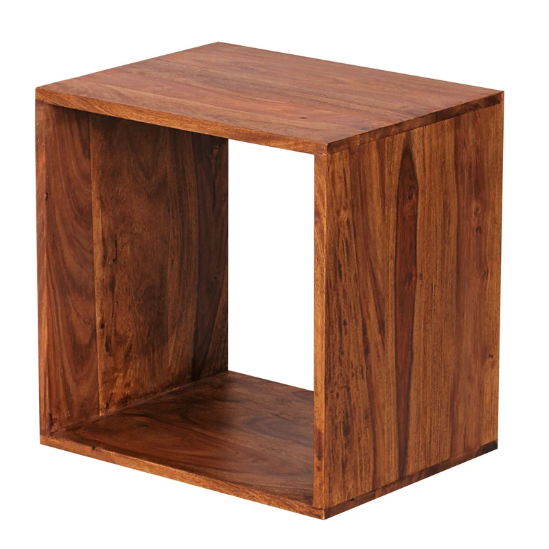 Beistelltisch Massivholz Regalform Cube