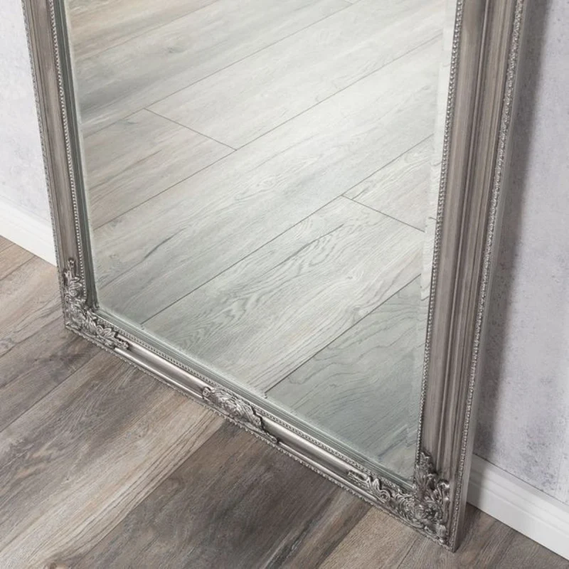 Eleganter Barock Spiegel BESSA 100x50cm silber-antik Holzrahmen