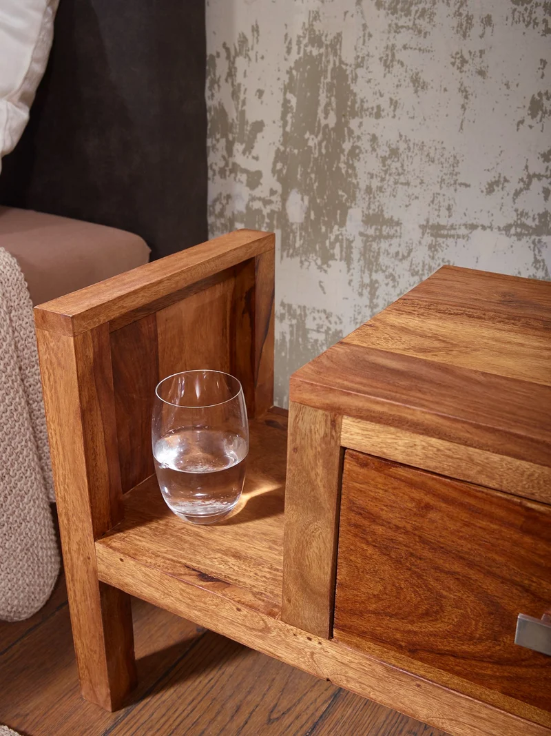 Nachttisch – Massivholz, Landhausstil, Schublade & Ablage