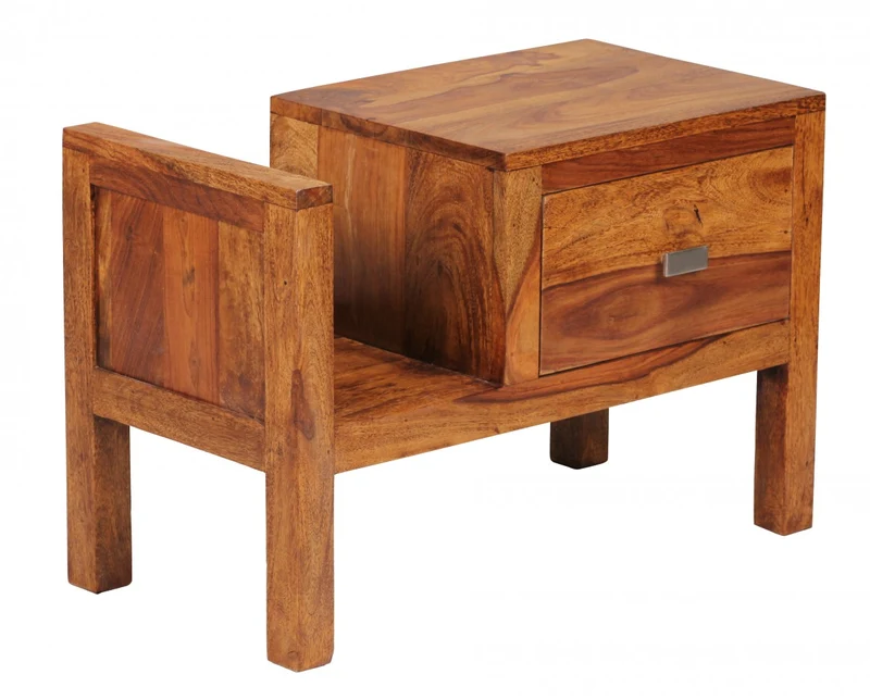 Nachttisch – Massivholz, Landhausstil, Schublade & Ablage