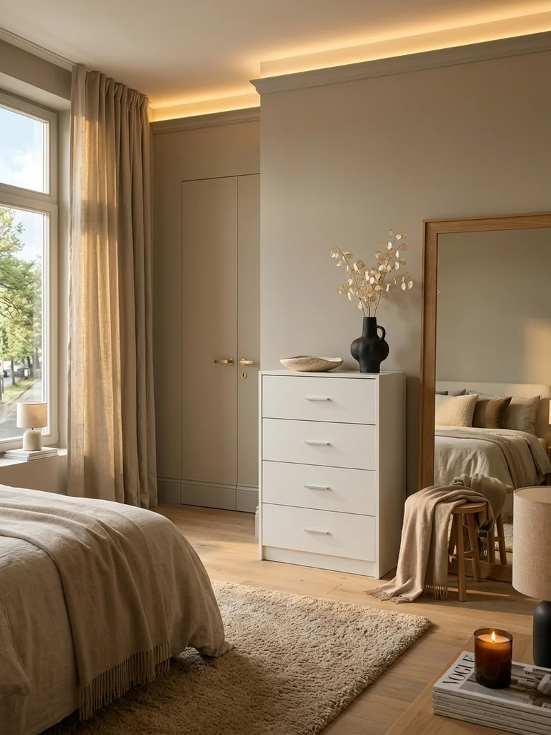 Sideboard – Hochglanz, 4 Schubladen, modern, vielseitig